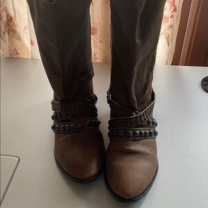 Matisse Brown Studded Combat Boots